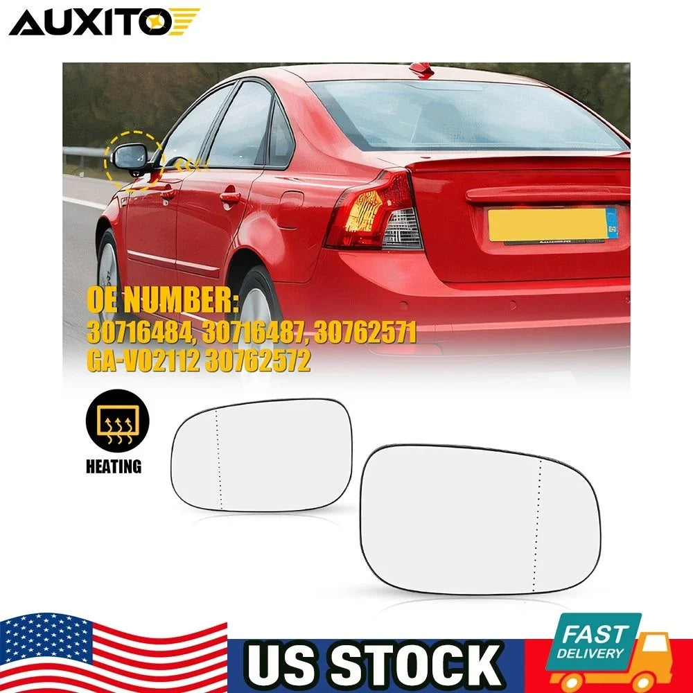 Heated Replacement Mirror Glass for Volvo S60 S40 C30 C70 2007-2013