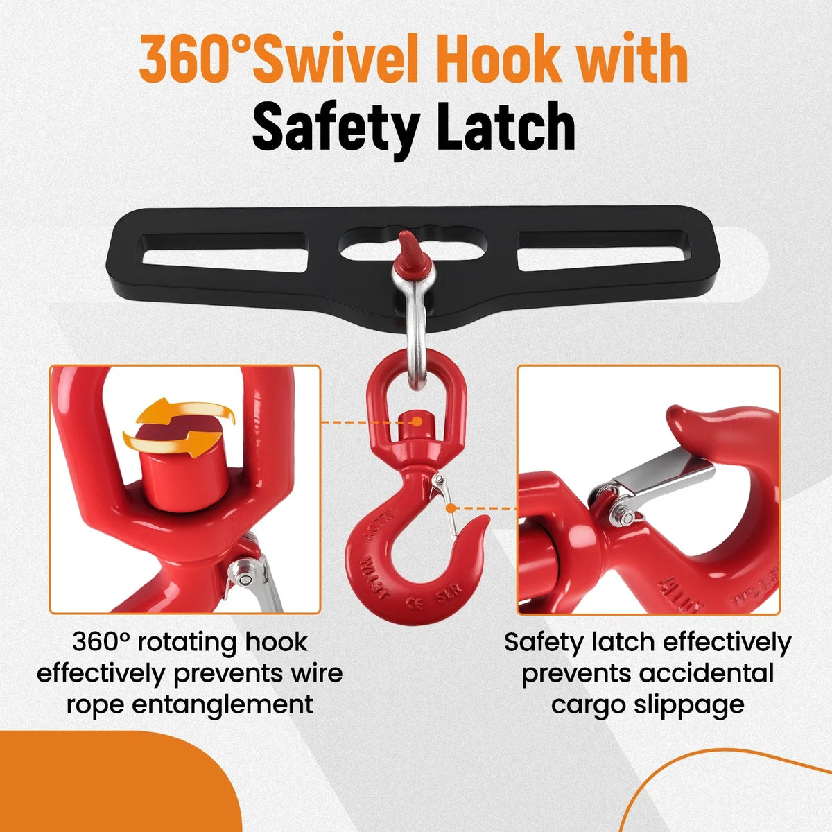 Standard Forklift Forks Double Fork Hook Attachment - 6600LBS, 360° Rotating