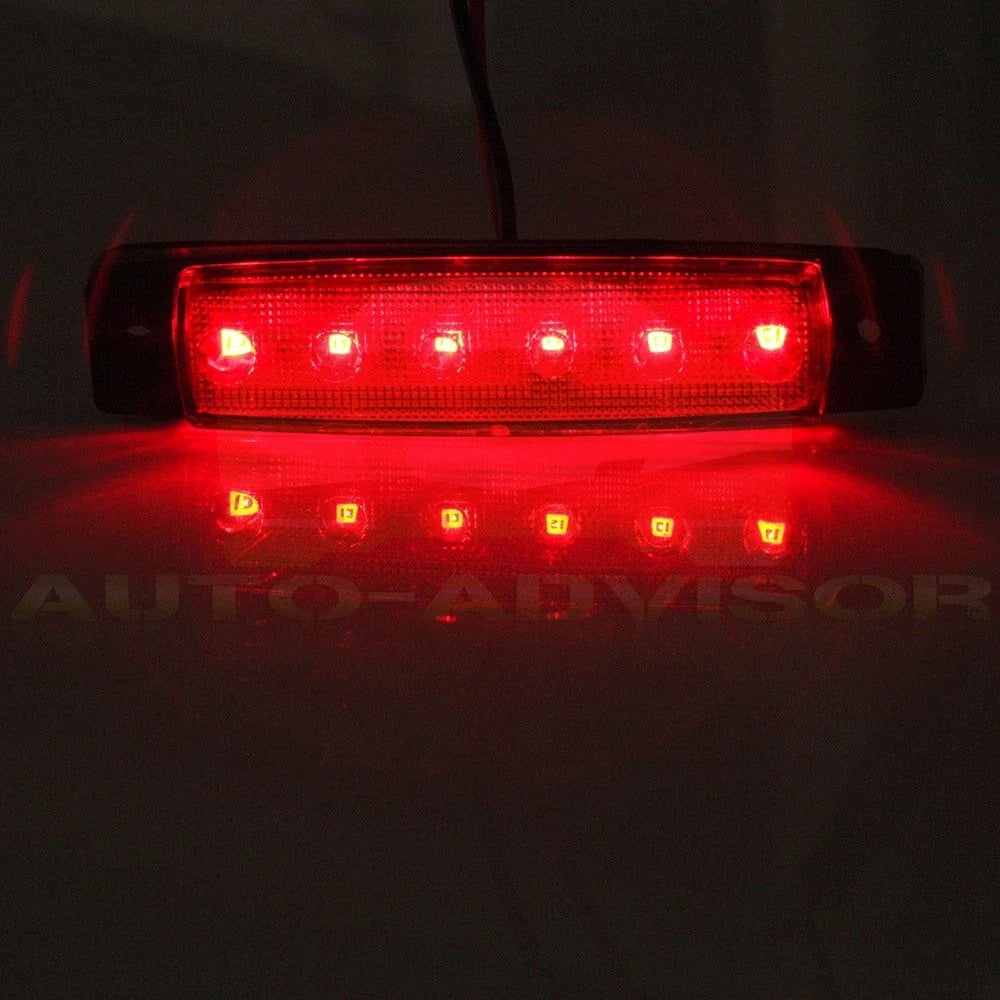 Set of 10 LED Clearance Side Marker Lights for Bus Van Trailer (12V)