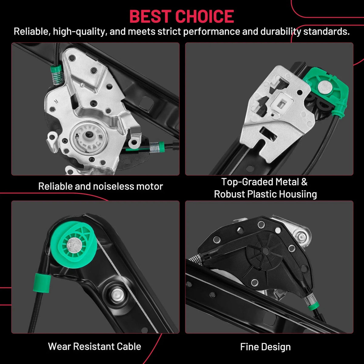 Front RH Power Window Regulator for BMW 325i 325xi 330i (2001–2005)
