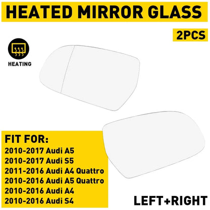 Mirror Glass w/Backing Heated for Audi A5 Quattro S4 2008-2017