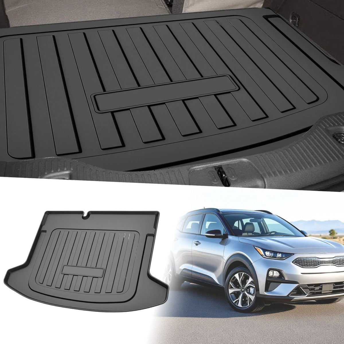 Flat Face Cargo Liner Rear Trunk Mat for Kia Niro (2023–2025) TPE 1 Pc