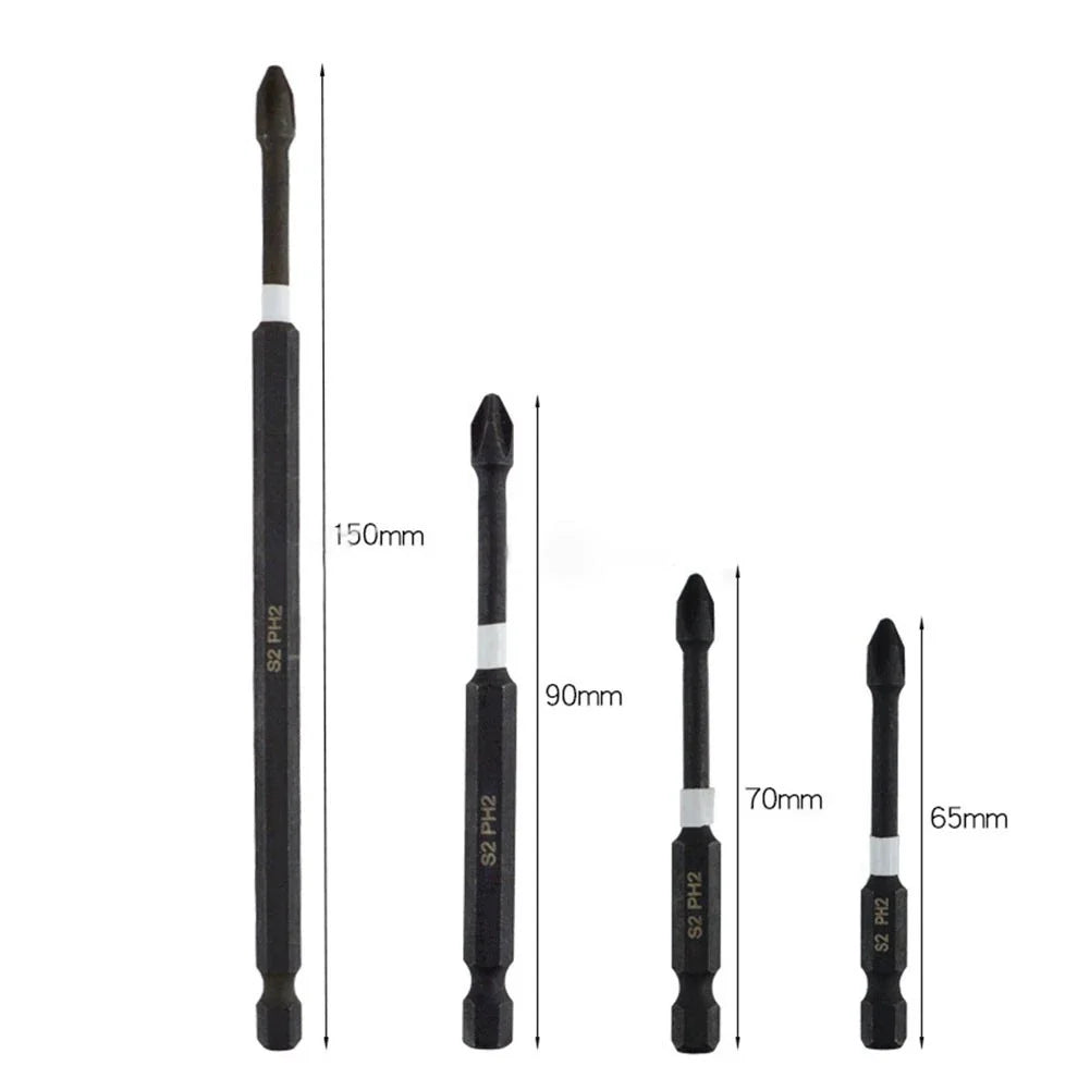 4X Cross Screwdriver Bits for High Strength Tasks (65mm)
