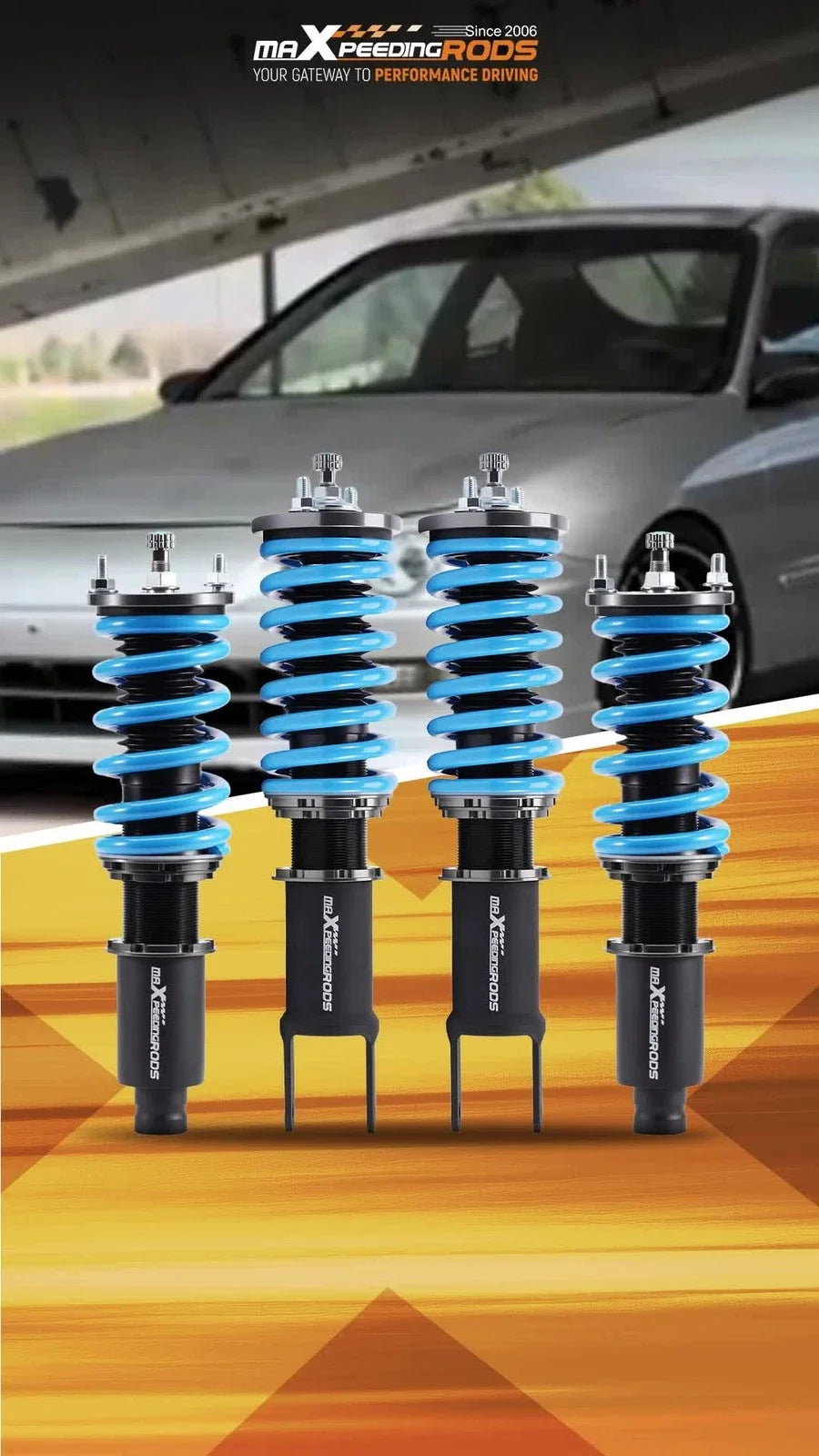 24 Way Adjustable Damping Coilover Lowering Kit for Honda Civic (1992–1995)