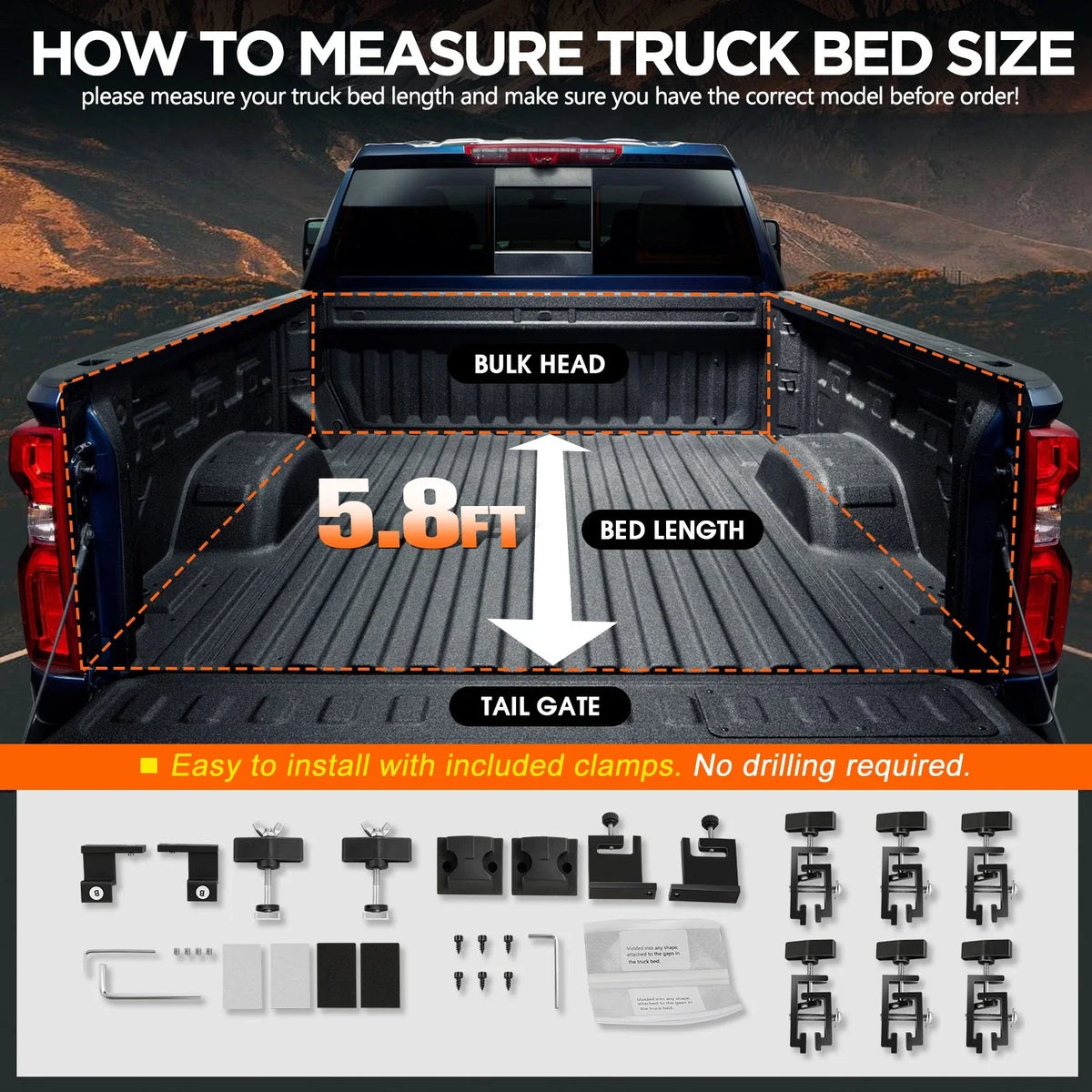 Low Profile Hard Tri-Fold Tonneau Cover for Silverado Sierra 1500 (2019–2025)