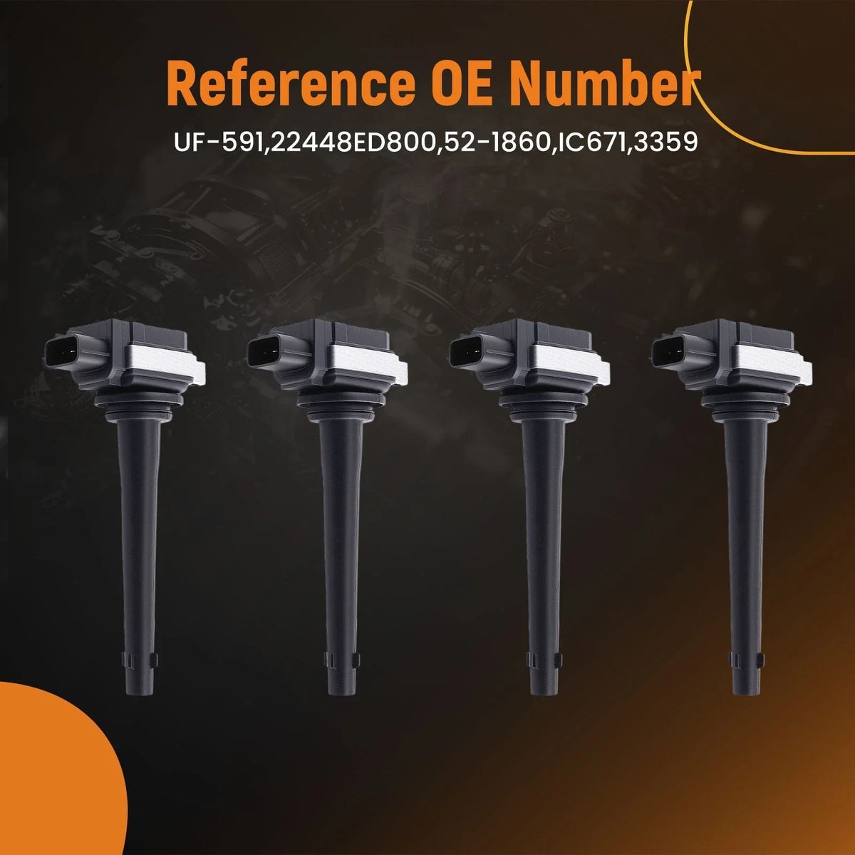 Ignition Coil Set of 4 for Nissan Sentra Tiida March L4 (2007–2014) UF591