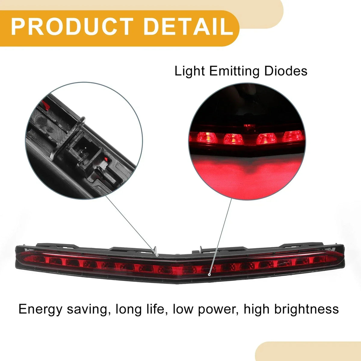 Third Brake Stop Light for Mercedes-Benz E550 2012-2017, ABS Red 1x