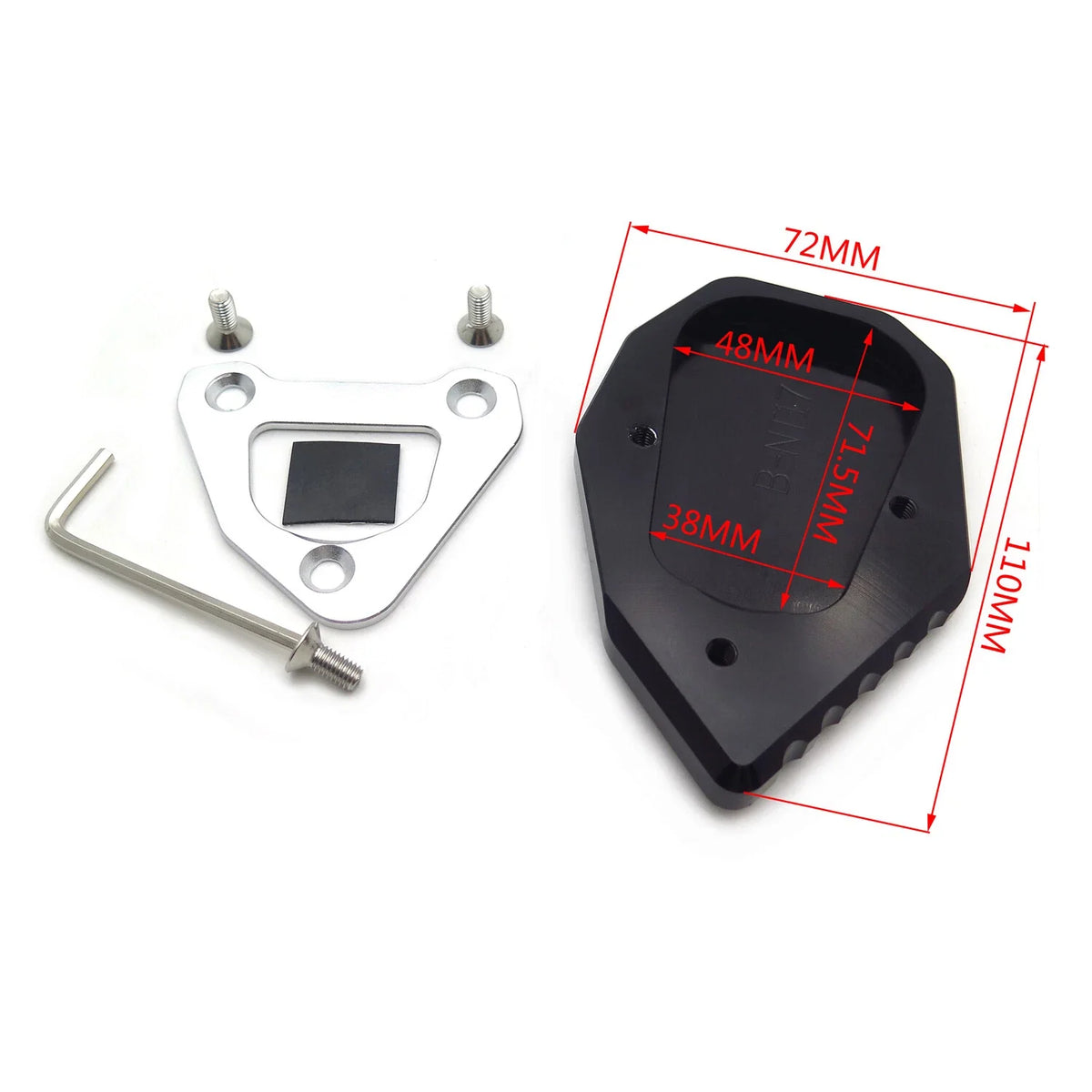 Aluminum Sidestand Pad for BMW R Nine T Scrambler (2017–2019)