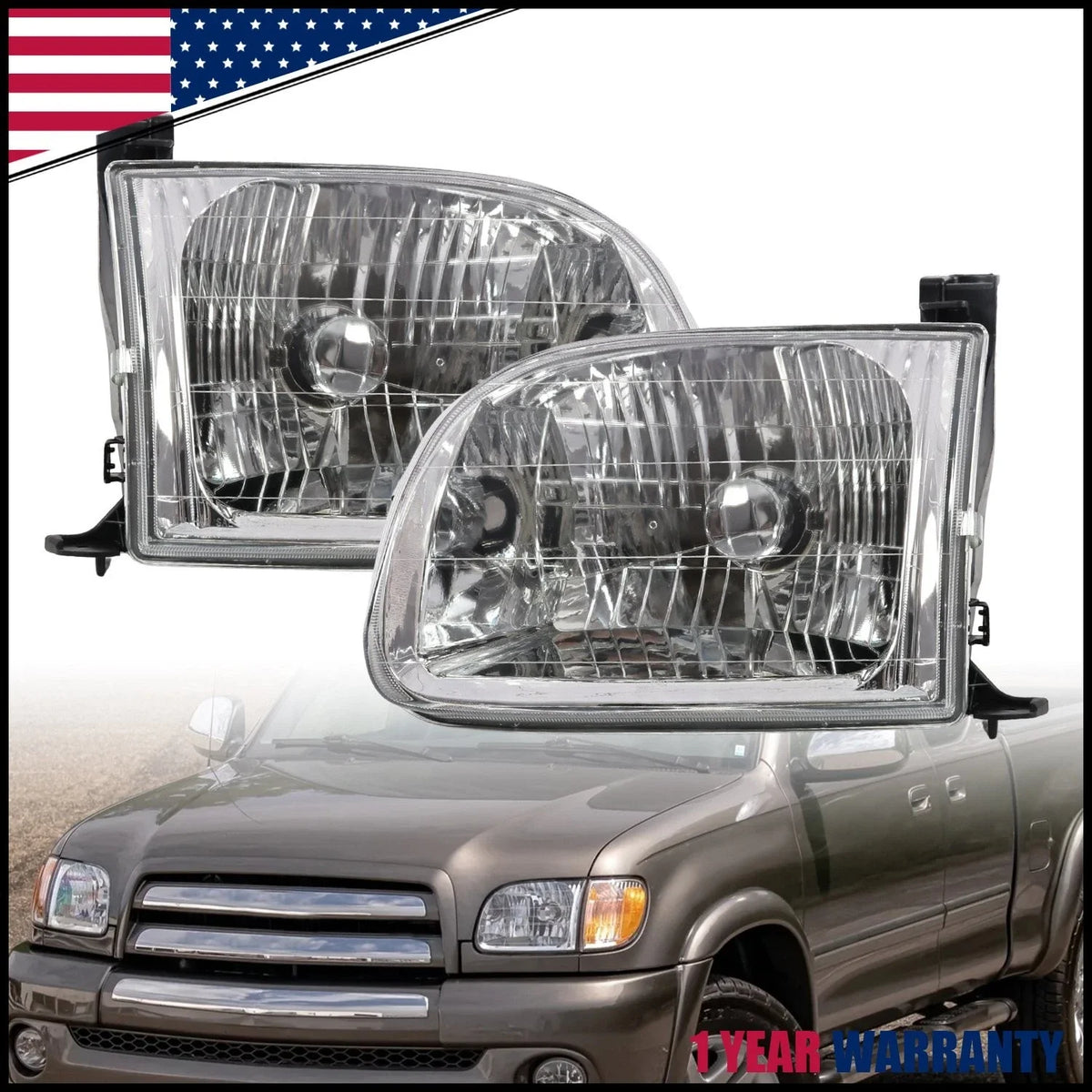 Halogen Headlights for Toyota Tundra Access Cab 2000–2004 LH RH
