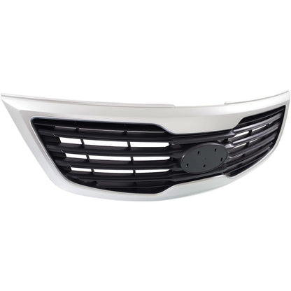 Grille for Kia Sportage (2011–2012) Silver Shell Black Insert
