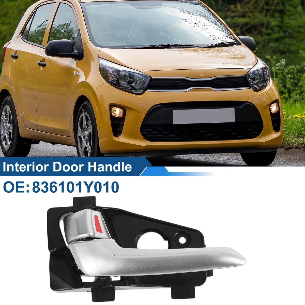 Rear Left Passenger Side Interior Door Handle for Kia Picanto (2011–2023) No. 836101Y010