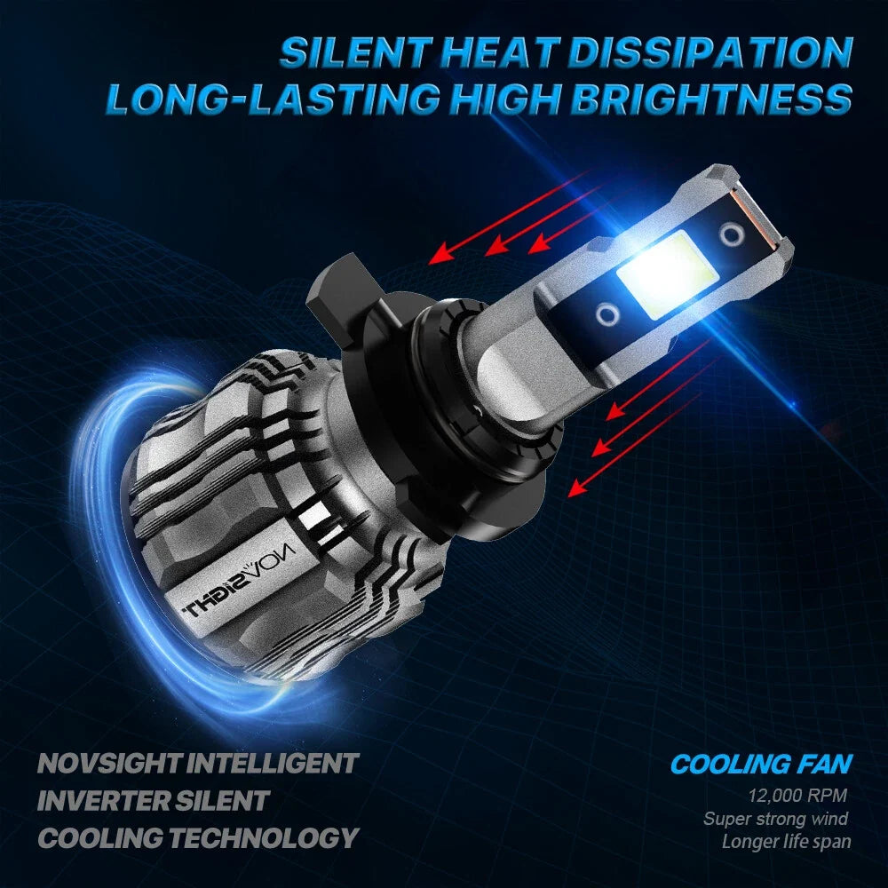 2X 9012 HIR2 LED Headlight Bulbs for 6500K White