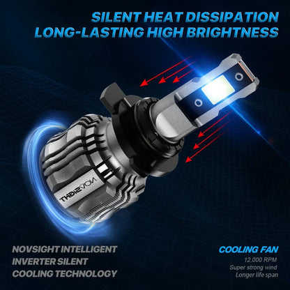 2X 9012 HIR2 LED Headlight Bulbs for 6500K White