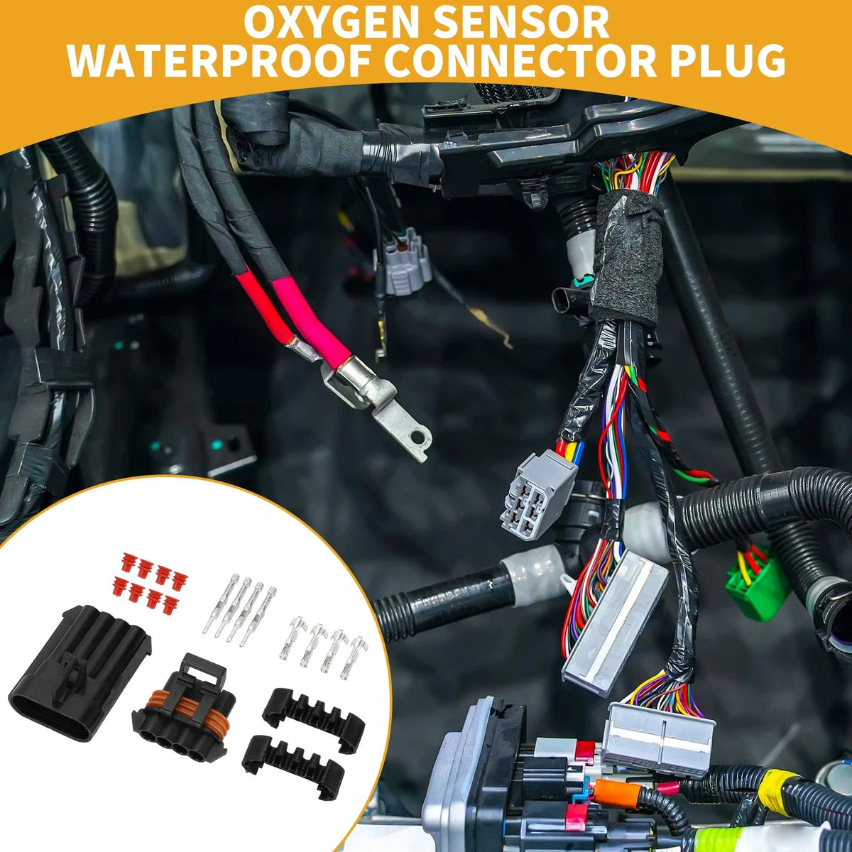 Set of 4 Pin Oxygen Sensor Waterproof Connector Plug for Buick 