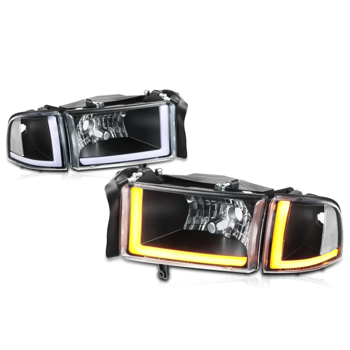 Switchback Dual L-LED DRL Headlights for Dodge Ram 1500-3500 (1994–2002)