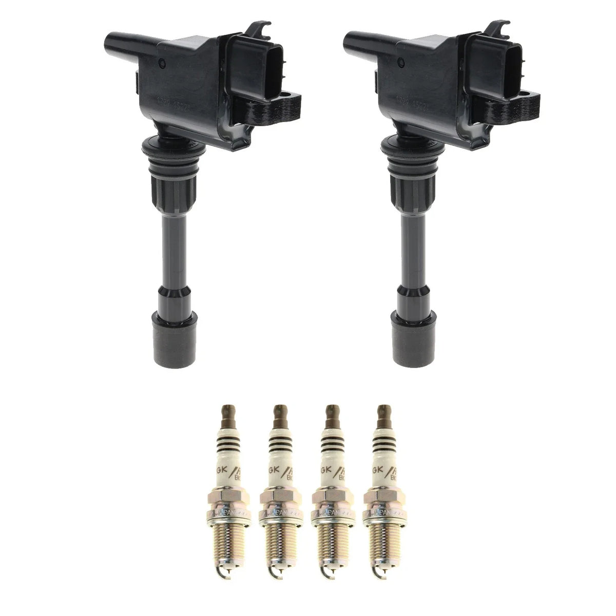 Set of 2 Ignition Coils & 4 NGK Iridium Spark Plugs for Mazda Protege (1999–2003)