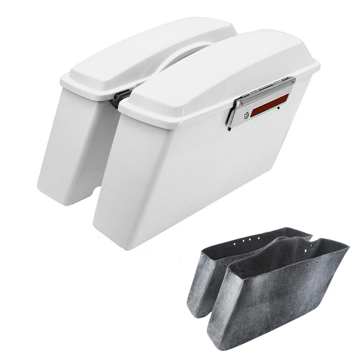 White Saddlebags Hard for Harley Electra Glide 1994-2013