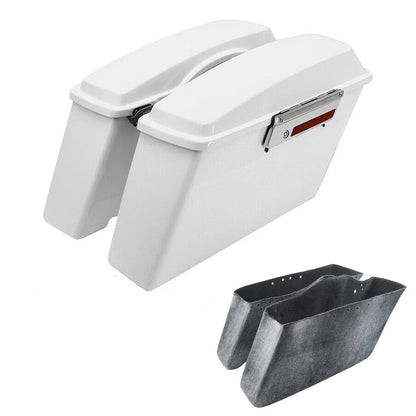 White Saddlebags Hard for Harley Electra Glide 1994-2013