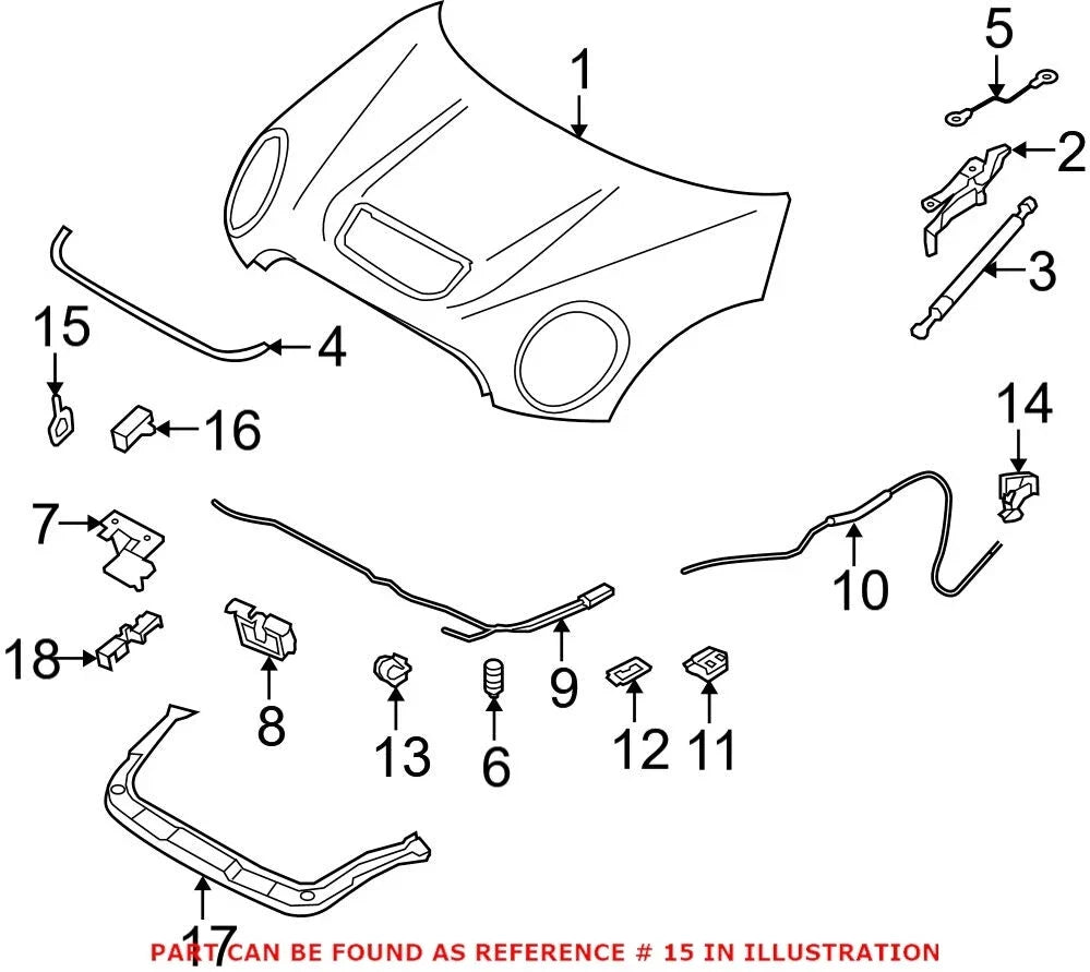 Hood Latch Bracket for BMW 51237008756 (2010-2019)