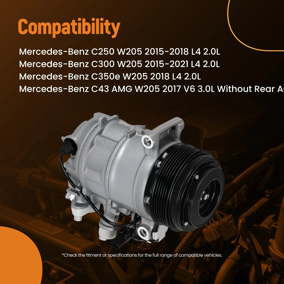 AC Compressor Assembly 6SAS14C for W205 C63 AMG 2018-2021