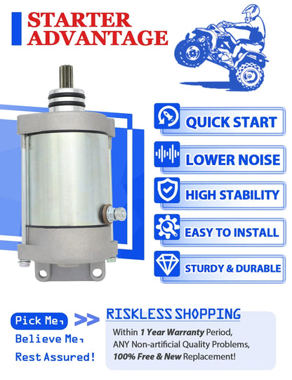 Starter for Polaris RZR 800 S EFI (2009-2014) Includes Bendix, Relay, Switch