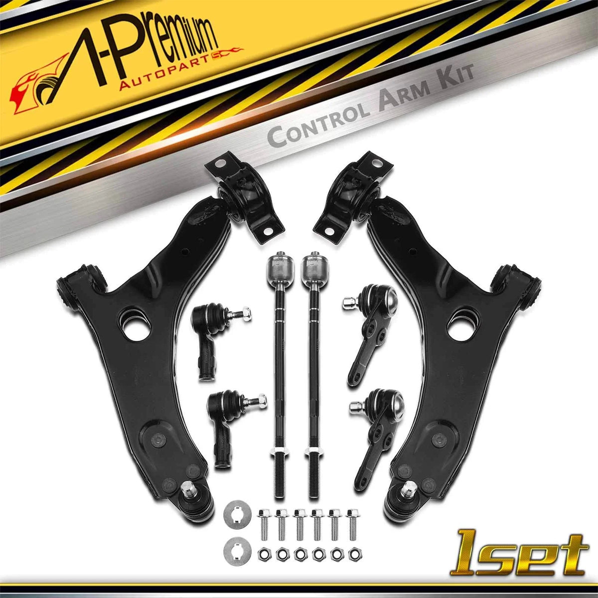Set of 8 Front Lower Control Arm Ball Joints Tie Rods for Ford Focus (2000–2004)