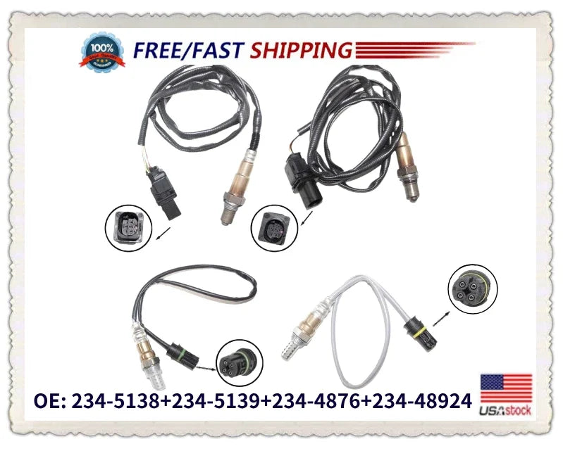 Set of 4 Oxygen Sensors for BMW 335i (2007–2010) Upstream/Downstream