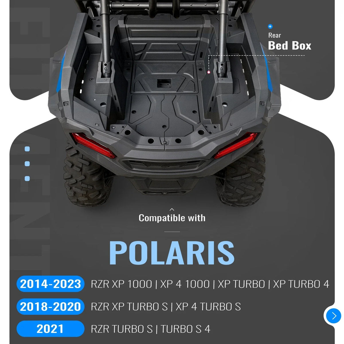 Left Side Rear Bed Box for Polaris RZR XP 1000/Turbo S (2014–2023) #5454271