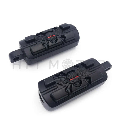 Zombie Pirate Black Footpegs for Harley Davidson Touring Softail Dyna 2010-2023