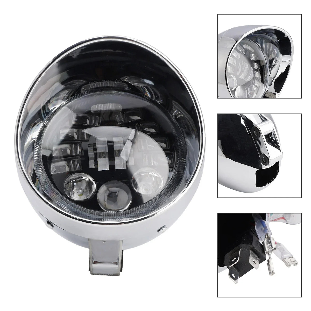 5.75" Chrome Headlight Spotlight for Universal Motorcycle (Fits )