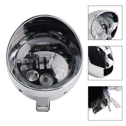 5.75" Chrome Headlight Spotlight for Universal Motorcycle (Fits )
