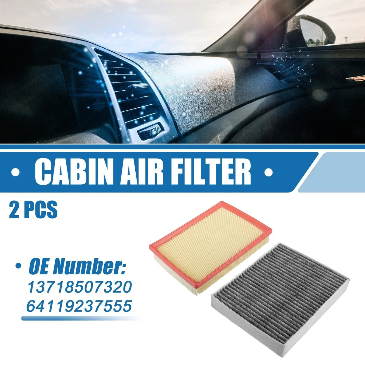 1 Set of Cabin Air Filters for 2014-2016 BMW 328i