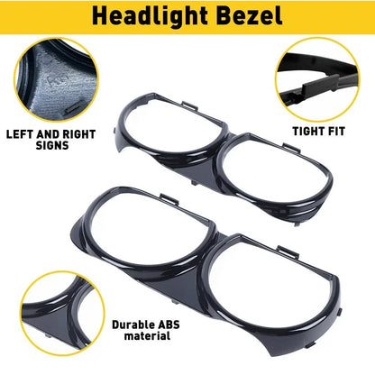 2X Headlight Bezel Set for 2015-2017 Dodge Challenger SRT Hellcat