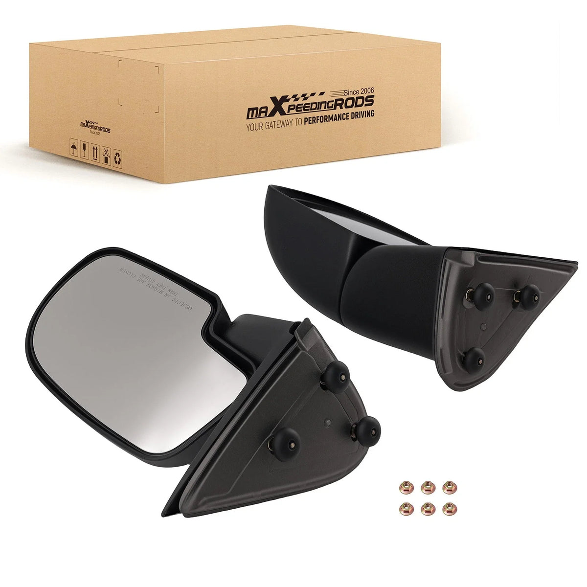 Black Mirror Pair for Chevrolet Silverado GMC Sierra Yukon (1999–2006)