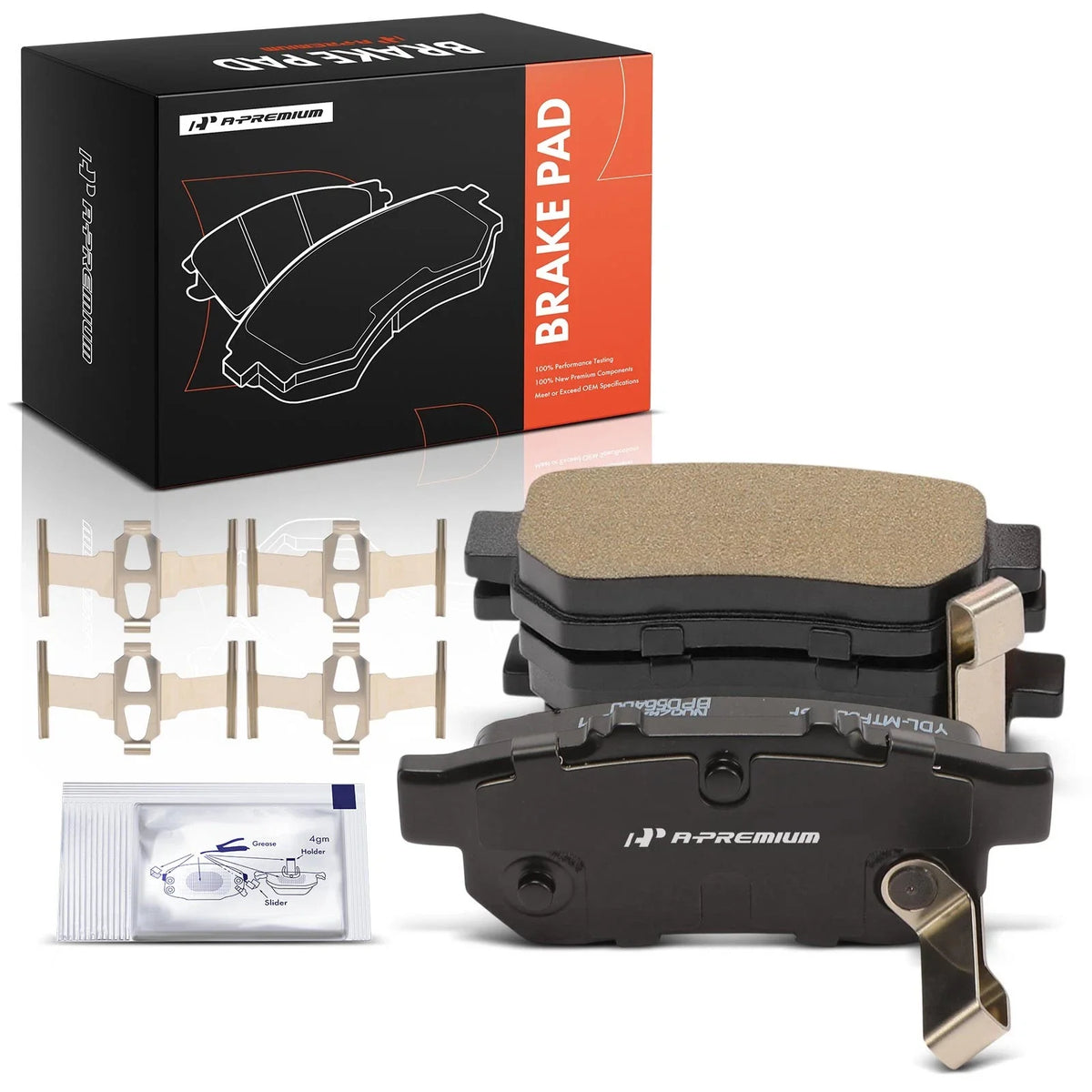 Set of 4 Rear Ceramic Brake Pads for Honda Civic (1992–1995, 1997–2001)