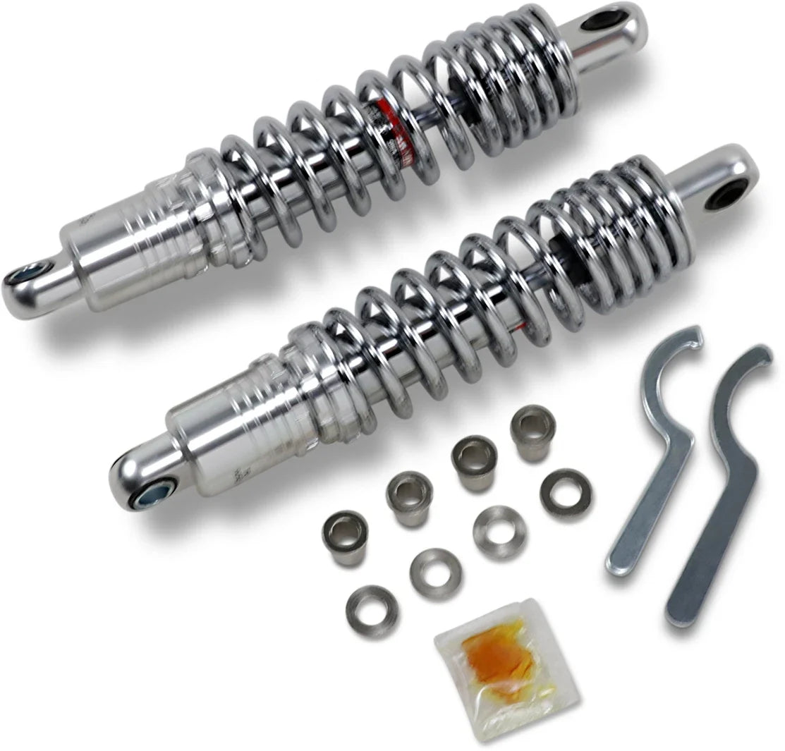 Drag Specialties Chrome Ride-Height Adjustable Shocks for