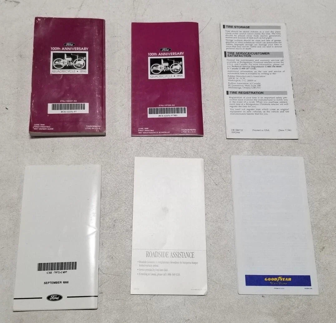 Owners Manual Set for Ford Thunderbird (1997)