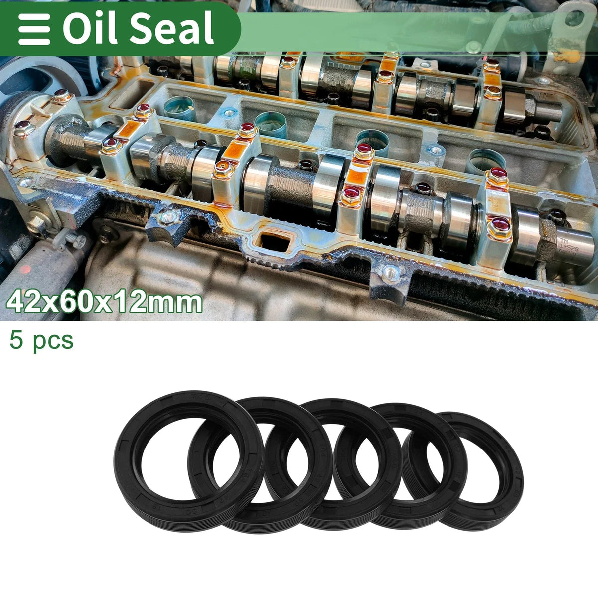 Oil Seal   - NBR Rubber 42x60x12mm Black