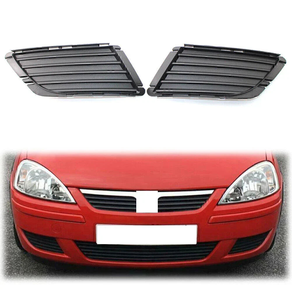 Pair of Front Fog Grilles for Vauxhall Corsa C (2003-2006)