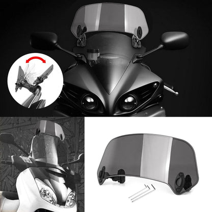 Motorcycle Windshield Wind Deflector Screen - Universal Gray