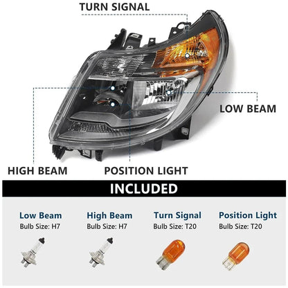 Left Side Headlight for RAM ProMaster 1500 2500 3500 (2014–2022)