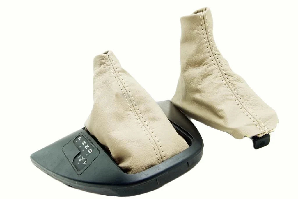 Leather Synthetic Automatic & E Brake Boot for BMW X5 (2000–2006) Beige