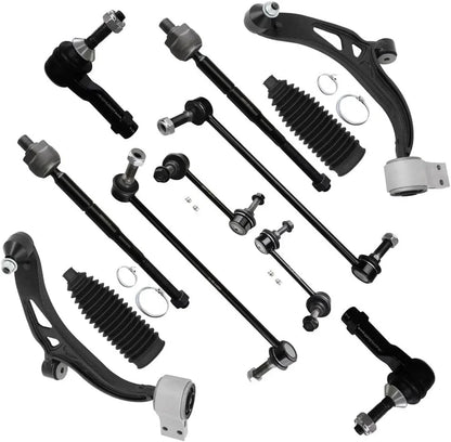 12Pcs Front Control Arms Tie Rods and Ball Joints for Explorer 2011-2017