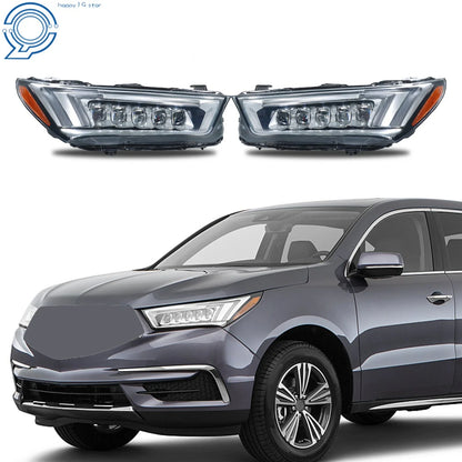 2X LED Headlights Chrome Without Module for Acura MDX (2017-2020)