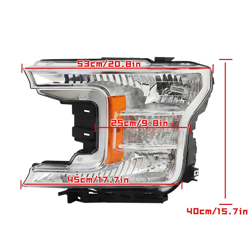 Left Chrome Halogen Headlight for Ford F150 (2018–2020)