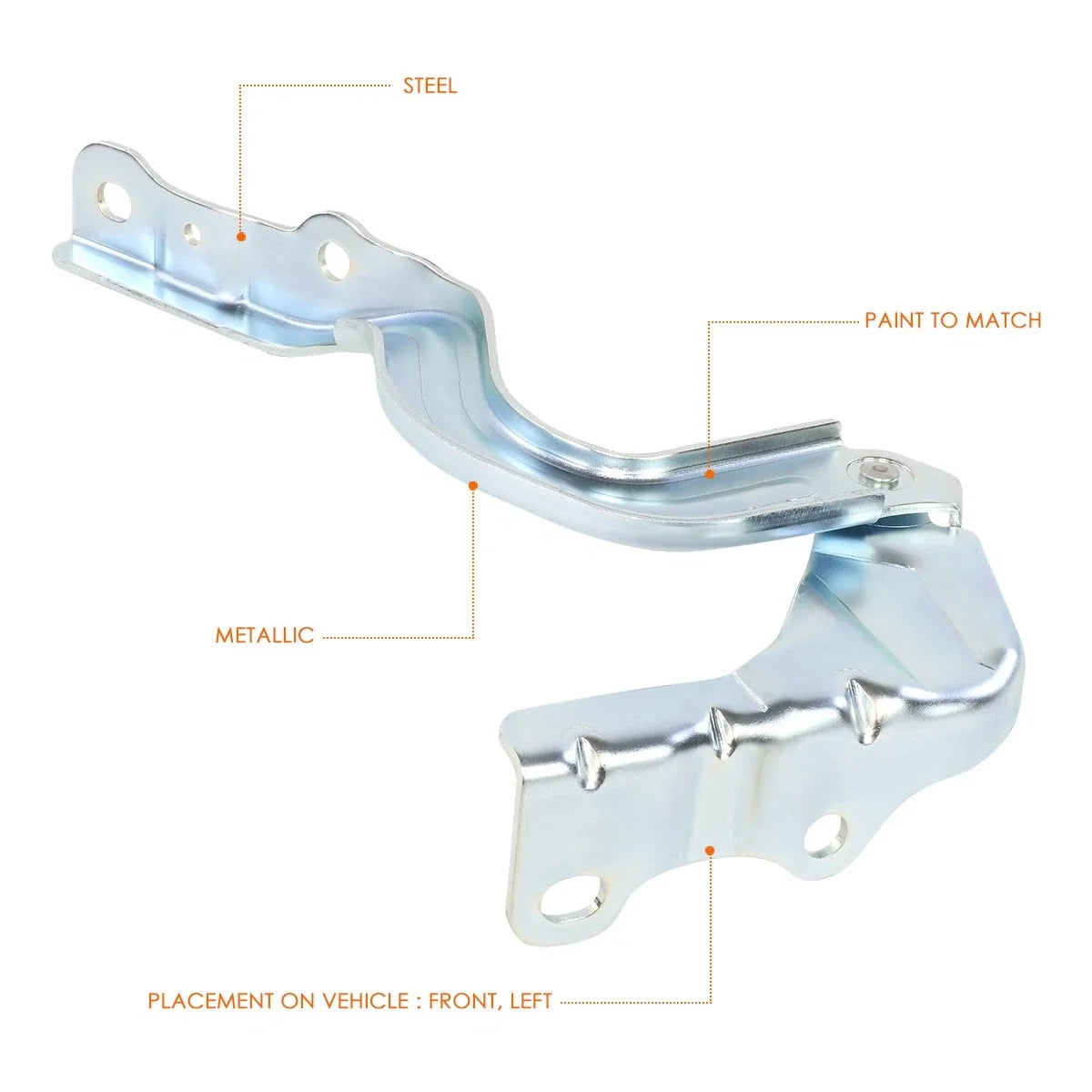Hood Hinge Left Driver Side Steel for 2014–2018 Kia Forte5