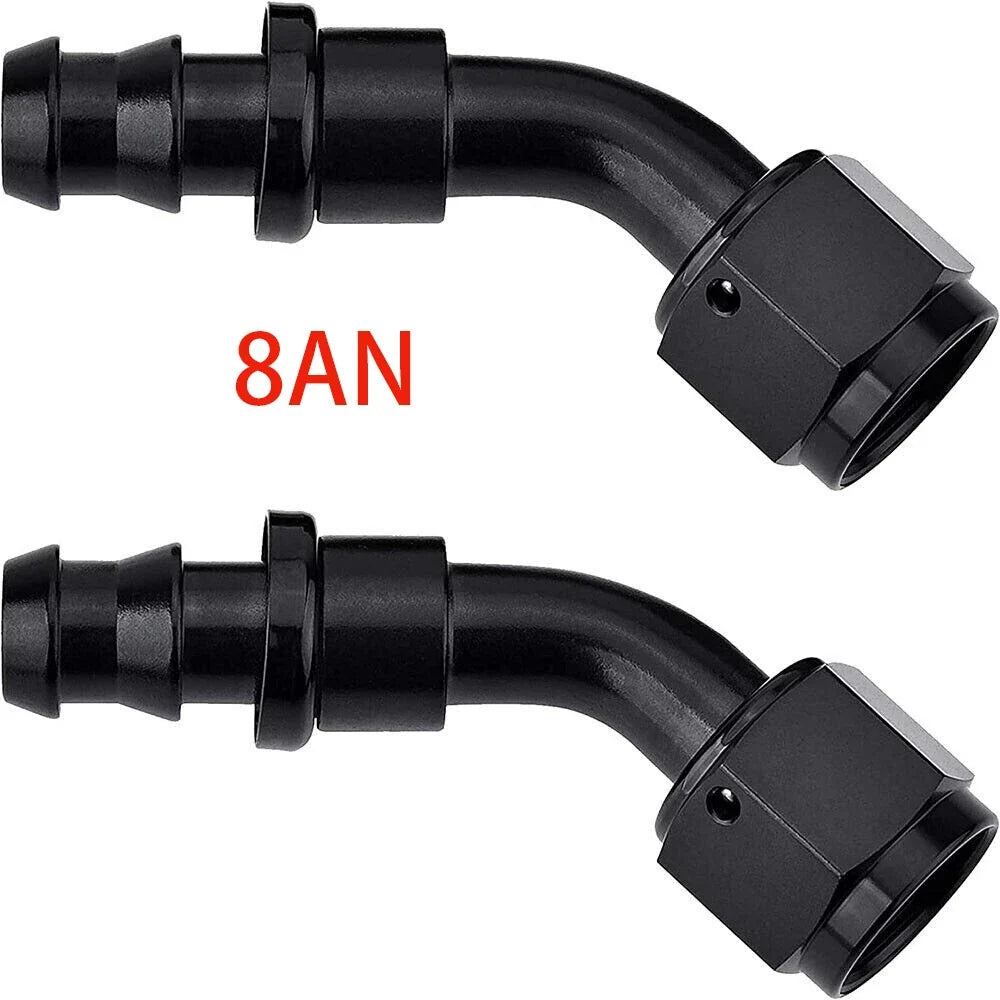 2Pcs 45 Degree Push-On Lock Hose Fitting for AN8 (2000–2000)