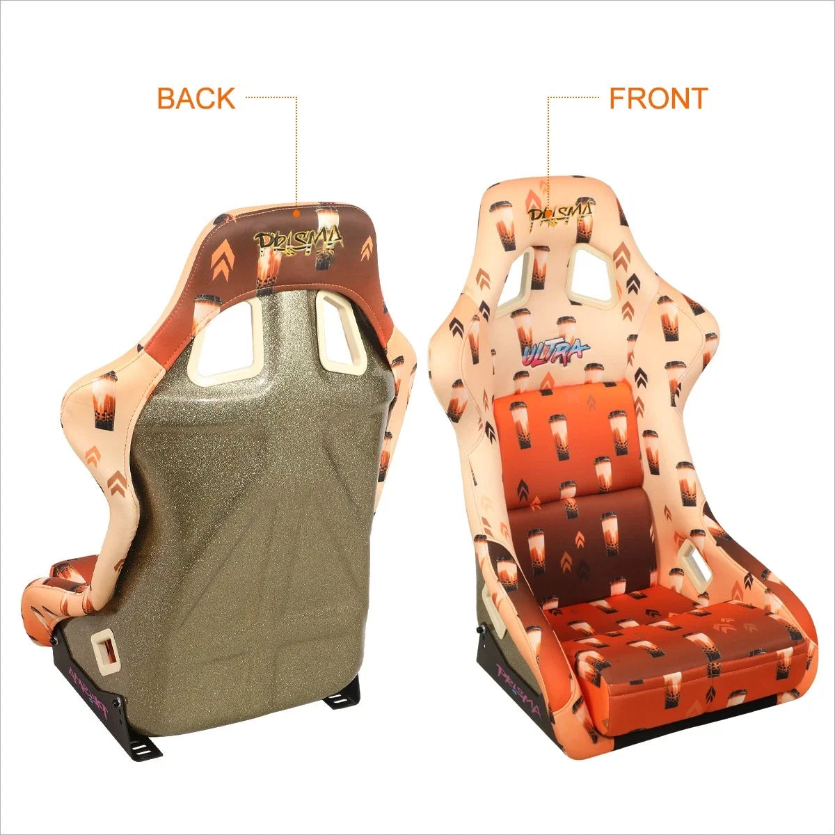 Universal Fit Fixed Back Racing Seat - NRG FRP-302-BOBA Brown Sugar