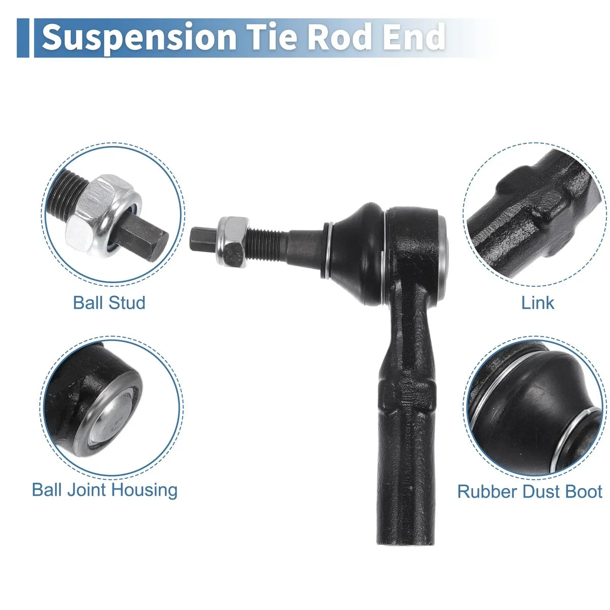 Front Tie Rod End Links Kit (Outer) for Dodge Ram 1500 2006-2008