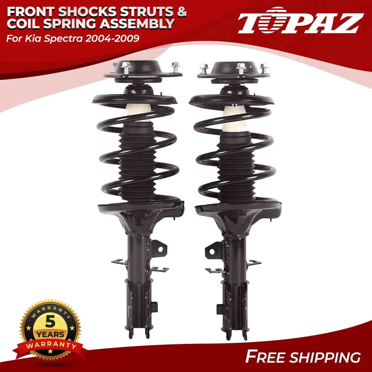 2X Front Complete Shocks Struts & Coil Spring for Kia Spectra (2004–2009)